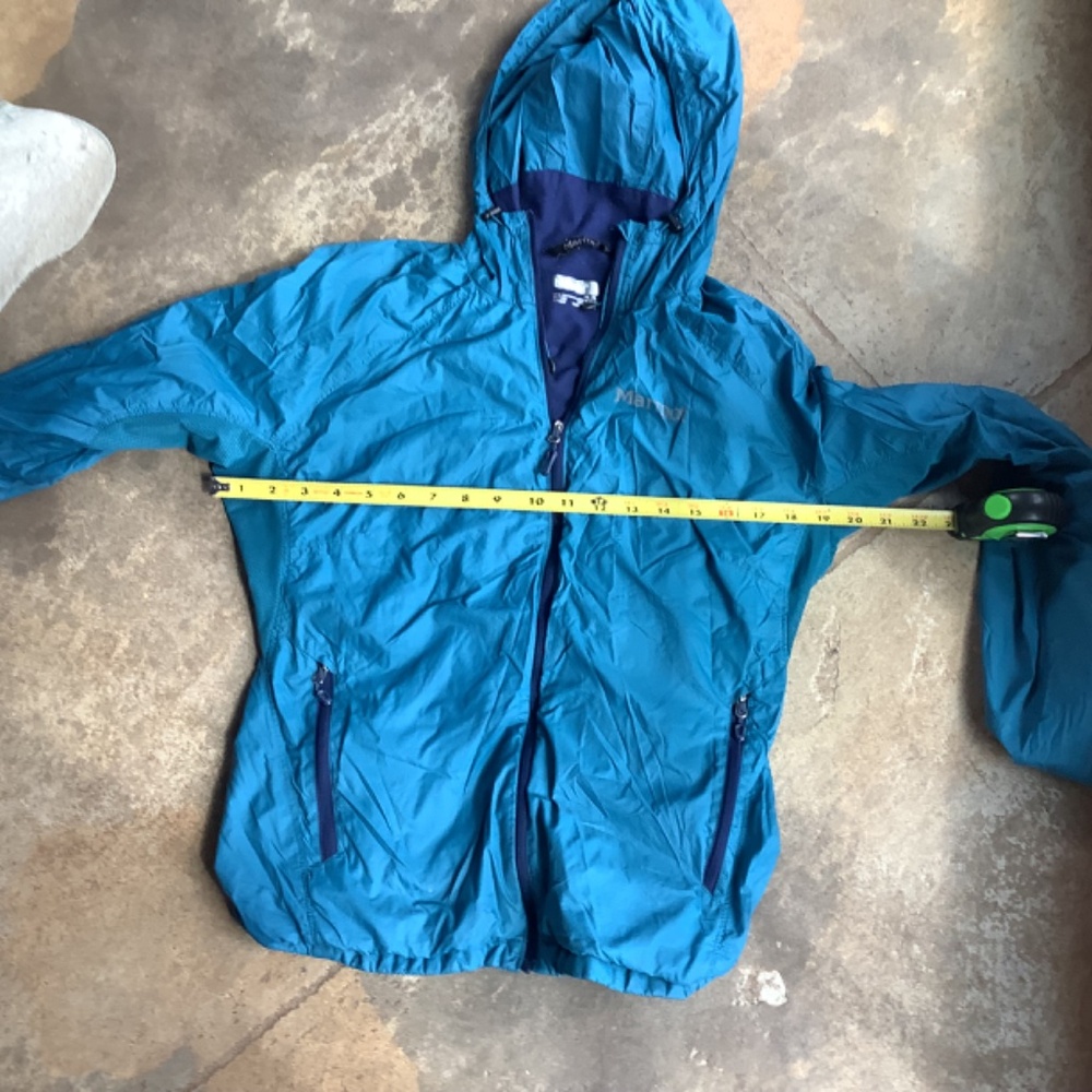 Marmot Windbreaker Jacket M hoodie medium light weight packable lined - Picture 10 of 13